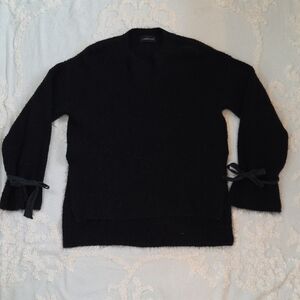 Black Sweater with Ribbon Details